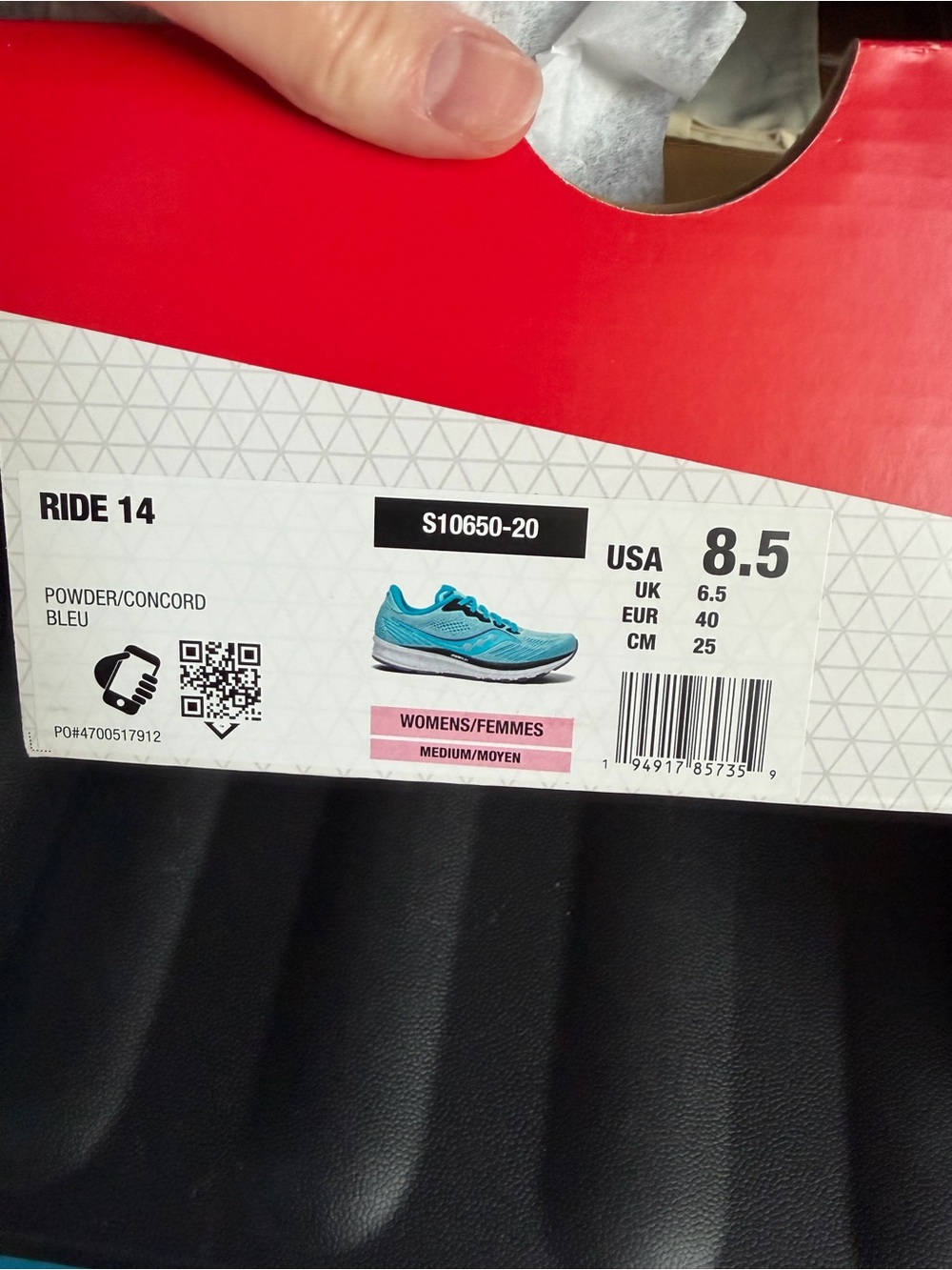 Saucony - Ride 14 Light Blue Women's Running Sneakers - 8.5 - Picture 7 of 7